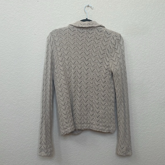 Charter Club Beige Crochet Cardigan/Blazer - Size Medium - Picture 2 of 7